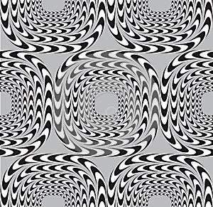 Optical Illusion, Vector Seamless Pattern Background.