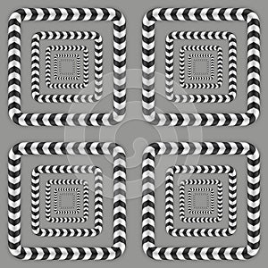 Optical Illusion, Vector Seamless Pattern.