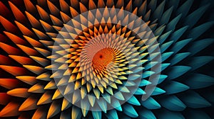 Optical illusion, visual illusion, bright patterns with 3D effect.