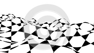 Optical illusion wave. Abstract Geometric Pattern. Design Print Hexagonal Pattern. Dynamic Tech Wallpaper. Vector illustration
