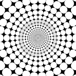 Optical illusion zoom black and white abstract background