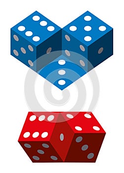 Optical illusions with dice