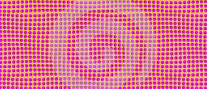 Optical illusions image moving. pattern with circles of pink color