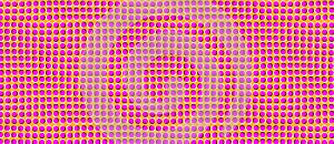 Optical illusions image moving. pattern with circles of pink color photo