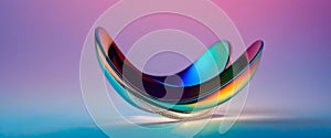 Optical Illusions Loop Strip Chrome Holo Mobius Wave in Abstract Design