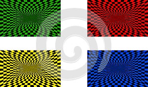 Optical illusions set of four