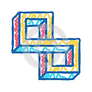 optical impossible geometric shape icon doodle illustration