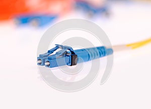 Optical LC patch cord with white connector