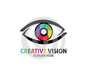 Optical technology eye future vision vector logo design