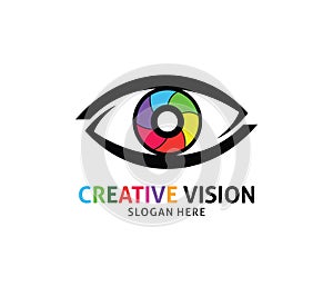 Optical technology eye future vision vector logo design