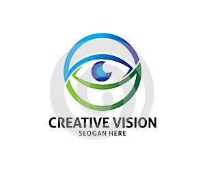 Optical technology eye future vision vector logo design