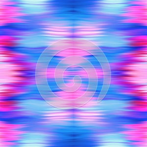 Optical tie dye kaleidoscope blur texture background. Seamless washed out symmetry ombre effect. 80s style retro