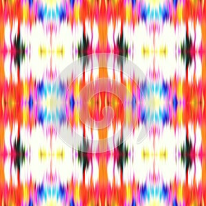 Optical tie dye kaleidoscope blur texture background. Seamless washed out symmetry ombre effect. 80s style retro