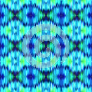 Optical tie dye kaleidoscope blur texture background. Seamless washed out symmetry ombre effect. 80s style retro