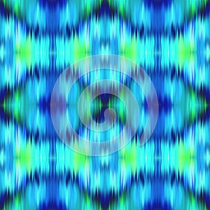 Optical tie dye kaleidoscope blur texture background. Seamless washed out symmetry ombre effect. 80s style retro