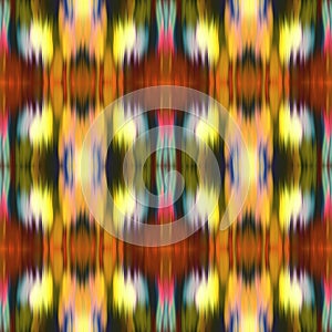 Optical tie dye kaleidoscope blur texture background. Seamless washed out symmetry ombre effect. 80s style retro