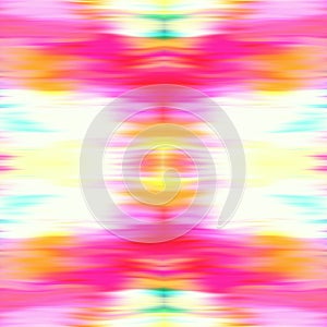 Optical tie dye kaleidoscope blur texture background. Seamless washed out symmetry ombre effect. 80s style retro