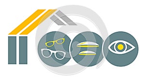 Optician service graphic in vector quality.