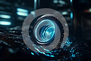 optics background with lots of light spots. Generative AI.