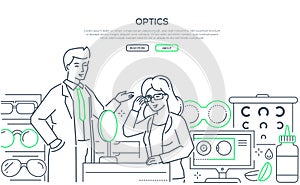 Optics - modern line design style web banner