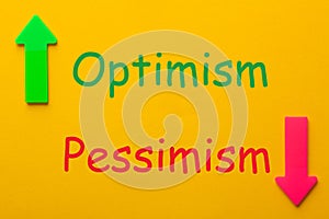 Optimism Pessimism Concept photo