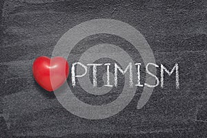 Optimism word heart