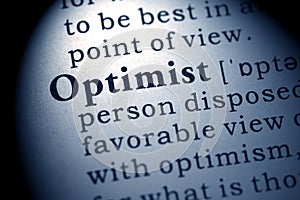 Definition of the word optimist photo