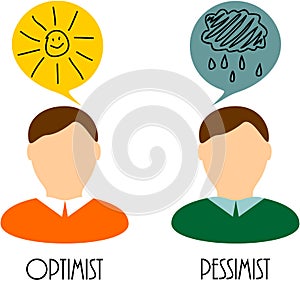 Optimist and pessimist photo