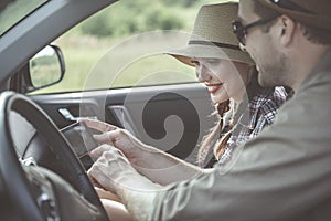 Optimistic couple is opening navigation system