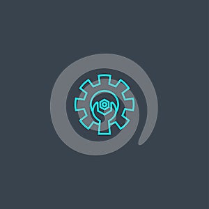 Optimization concept blue line icon