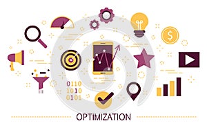 Optimization concept. Idea of improvement and development