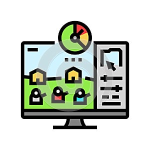 optimization game development color icon vector illustration