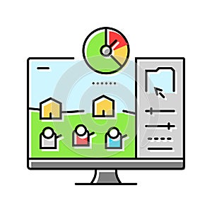 optimization game development color icon vector illustration