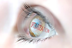 Optimization reflection in eye.