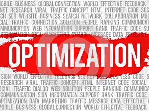 OPTIMIZATION word cloud collage