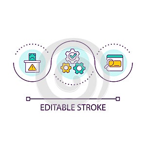 Optimize spam filters loop concept icon