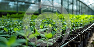 Optimizing Seedling Growth in a Greenhouse through Smart Farming Techniques and Protection. Concept Smart Farming Techniques,