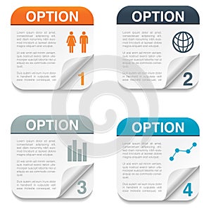 Option Backgrounds with Folding Paper Corner