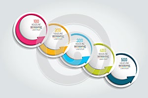 Option chart, scheme, diagram, timeline. 5 Infographic template.