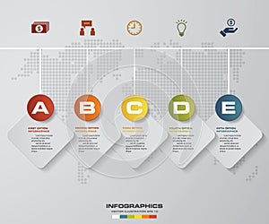 5 options abstract timeline use for infographic/presentation