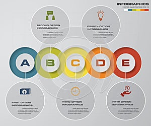 5 options abstract timeline use for infographic/presentation.