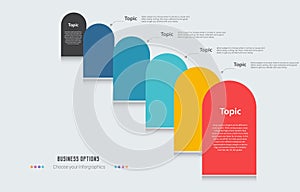 5 options of Infographic Topic template design