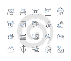 Options markets line icons collection. Derivatives, Calls, Puts, Strike, Premium, Exchange, Hedging vector and linear