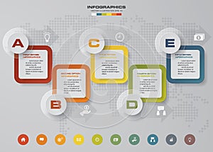 5 options timeline use for infographic/presentation.