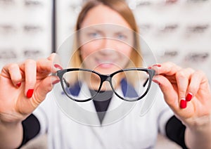 Optometrist suggesting glasses photo