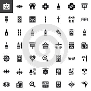 Optometrist vector icons set