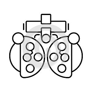 Optometry Phoropter. Line icon concept