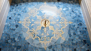 opulence blue gold seamless tile