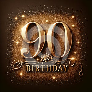 Opulent 90th Birthday Golden Numerals Celebration