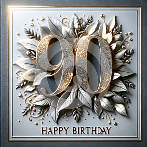 Opulent 90th Birthday Number Design